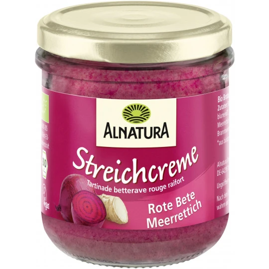 Alnatura Streichcreme Rote Bete Meerrettich 180G 1 Alnatura Streichcreme Rote Bete Meerrettich 180G