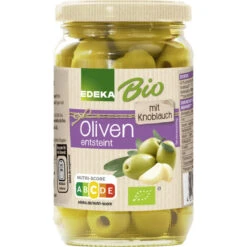 Bio Oliven Gefüllt Mit Knoblauch 350G