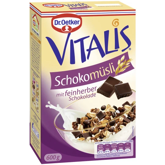 Dr. Oetker Vitalis Müsli Schoko Feinherb 600G 1 Dr. Oetker Vitalis Müsli Schoko Feinherb 600G
