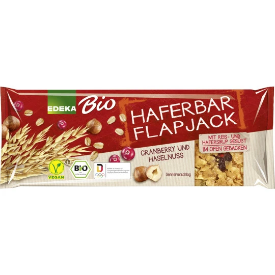 Bio Haferbar Flapjack Cranberry Und Haselnuss 60G 1 Bio Haferbar Flapjack Cranberry Und Haselnuss 60G