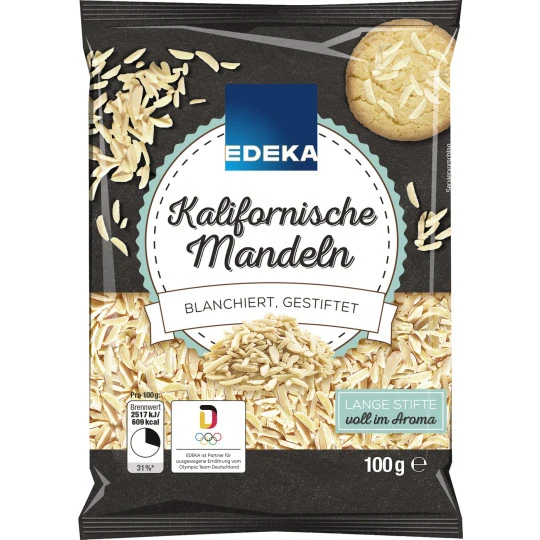 Kalifornische Mandeln Blanchiert, Gestiftelt 100G 1 Kalifornische Mandeln Blanchiert, Gestiftelt 100G