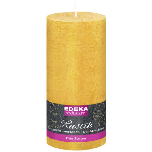 Zuhause Rustik Stumpenkerze Gelb 16cm X 7cm -Bio Markt Verkauf edeka zuhause rustik stumpenkerze gelb 16 x 7 cm