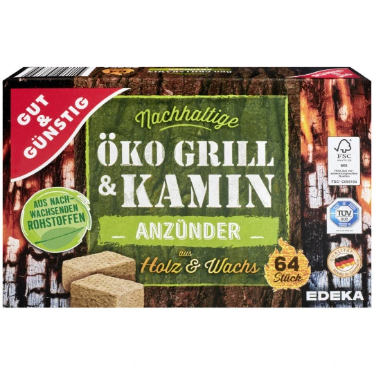 & Günstig Öko Grill & Kamin Anzünder Aus Holz & Wachs 64ST 1 & Günstig Öko Grill & Kamin Anzünder Aus Holz & Wachs 64ST