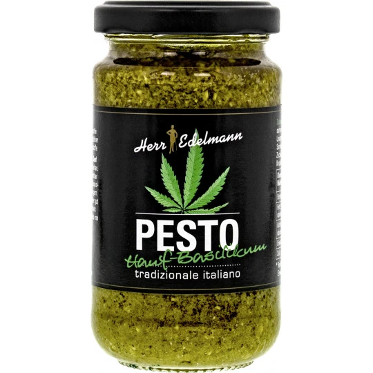 Edelmann Pesto Hanf-Basilikum 190G 1 Edelmann Pesto Hanf-Basilikum 190G