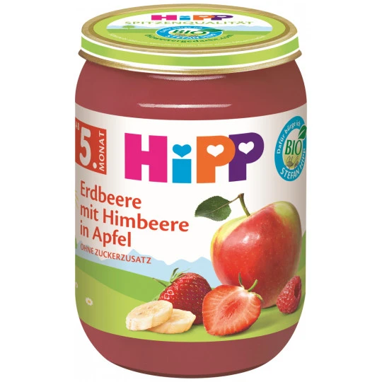 Hipp Bio Erdbeere Mit Himbeere In Apfel Ab Dem 5.Monat 190G 1 Hipp Bio Erdbeere Mit Himbeere In Apfel Ab Dem 5.Monat 190G