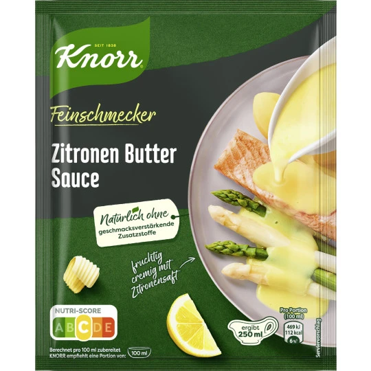 Knorr Feinschmecker Zitronen Butter Sauce Ergibt 250ML 1 Knorr Feinschmecker Zitronen Butter Sauce Ergibt 250ML