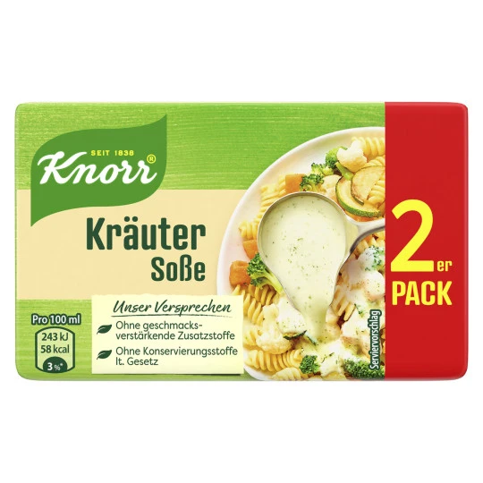Knorr Kräuter Soße Ergibt 2x 250ML 58G 1 Knorr Kräuter Soße Ergibt 2x 250ML 58G