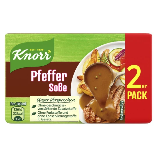Knorr Pfeffer Soße Ergibt 2x 250ML 46G 1 Knorr Pfeffer Soße Ergibt 2x 250ML 46G