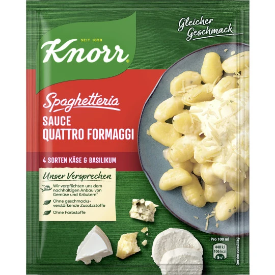 Knorr Spaghetteria Sauce Quattro Formaggi Ergibt 250ML 1 Knorr Spaghetteria Sauce Quattro Formaggi Ergibt 250ML
