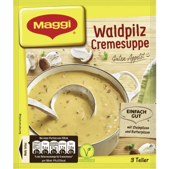 Guten Appetit! Waldpilz Cremesuppe Ergibt 750ML 1 Guten Appetit! Waldpilz Cremesuppe Ergibt 750ML