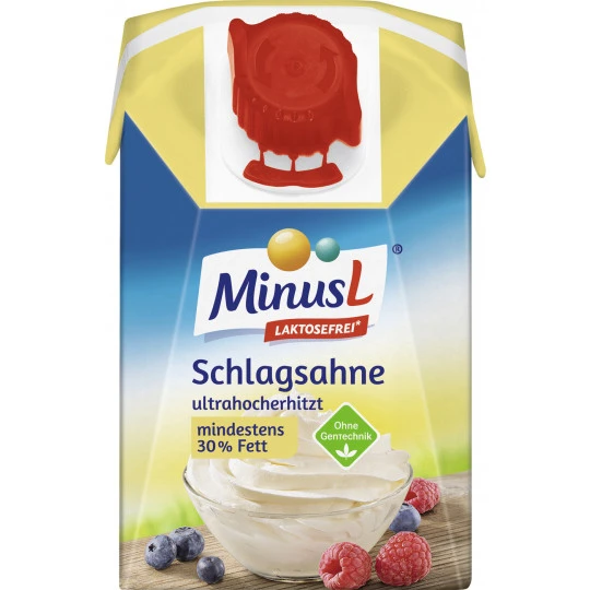 Minus L Haltbare Schlagsahne 30% Laktosefrei 200ML 1 Minus L Haltbare Schlagsahne 30% Laktosefrei 200ML