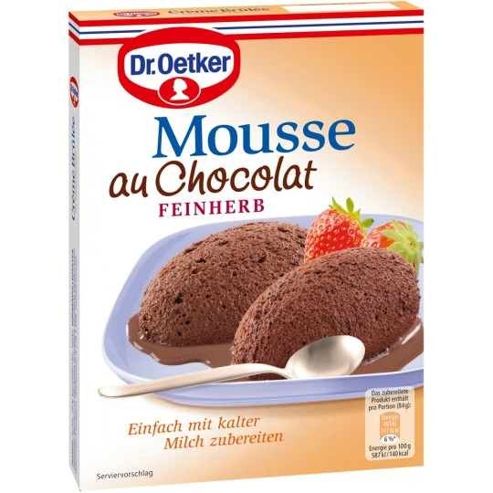 Dr. Oetker Mousse Au Chocolat Feinherb 86G 1 Dr. Oetker Mousse Au Chocolat Feinherb 86G