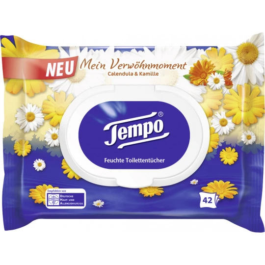 Tempo Calendula & Kamille Feuchte Toilettentücher 42ST 1 Tempo Calendula & Kamille Feuchte Toilettentücher 42ST